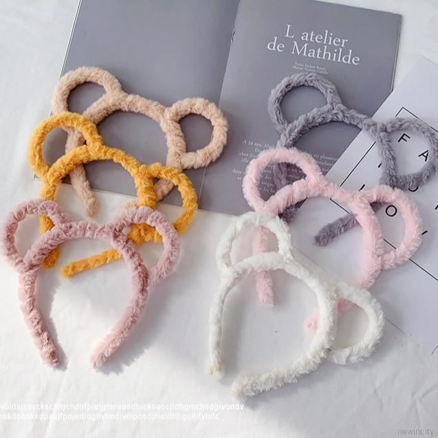 Băng đô nhung lông phối tai thỏ đáng yêu cho bé