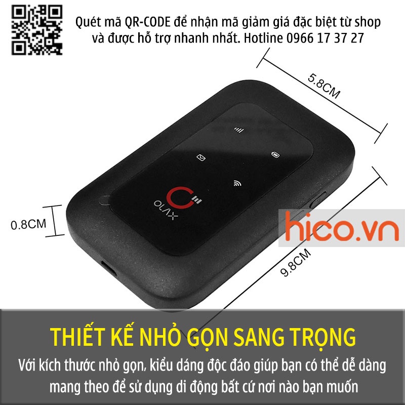 Cục phát wifi 4G Olax Wd680 Đa Mạng, Bộ phát wifi di động BF-01B Chất Lượng Châu Âu, Tốc Độ 150Mb Hỗ Trợ Tất Cả Nhà Mạng