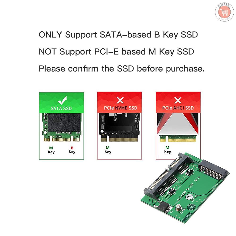 Card Chuyển Đổi M.2 Ngff Ssd 2.5in Sata3 Ngff Sang M2.5 Sata 2242 Ssd Size