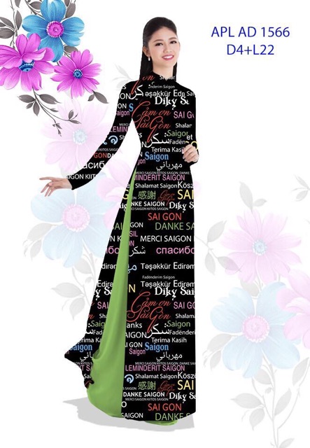 Vải áo dài in chữ Sài Gòn