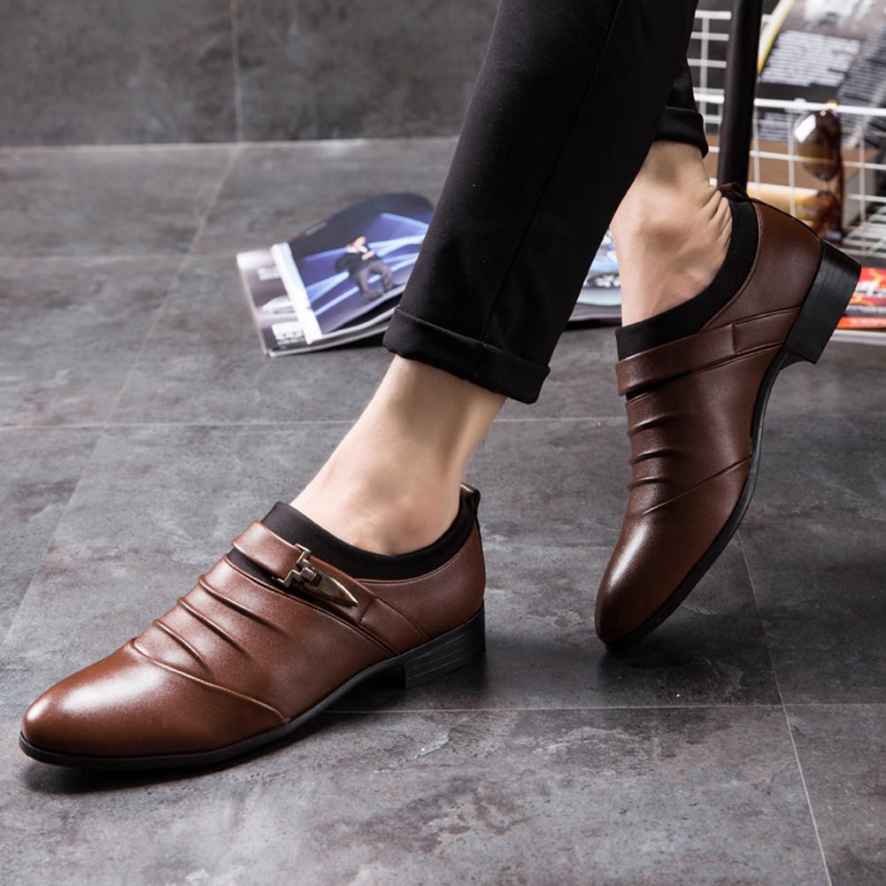 Giày Da Oxford Mũi Nhọn Phong Cách Anh Quốc Cho Nam 2022#Giày Đen sh