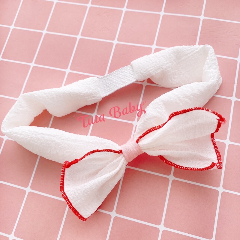Váy Bé Gái Xốp Trắng Viền Đỏ FREESHIP Váy Cho Bé Gái 6 Đến 18kg