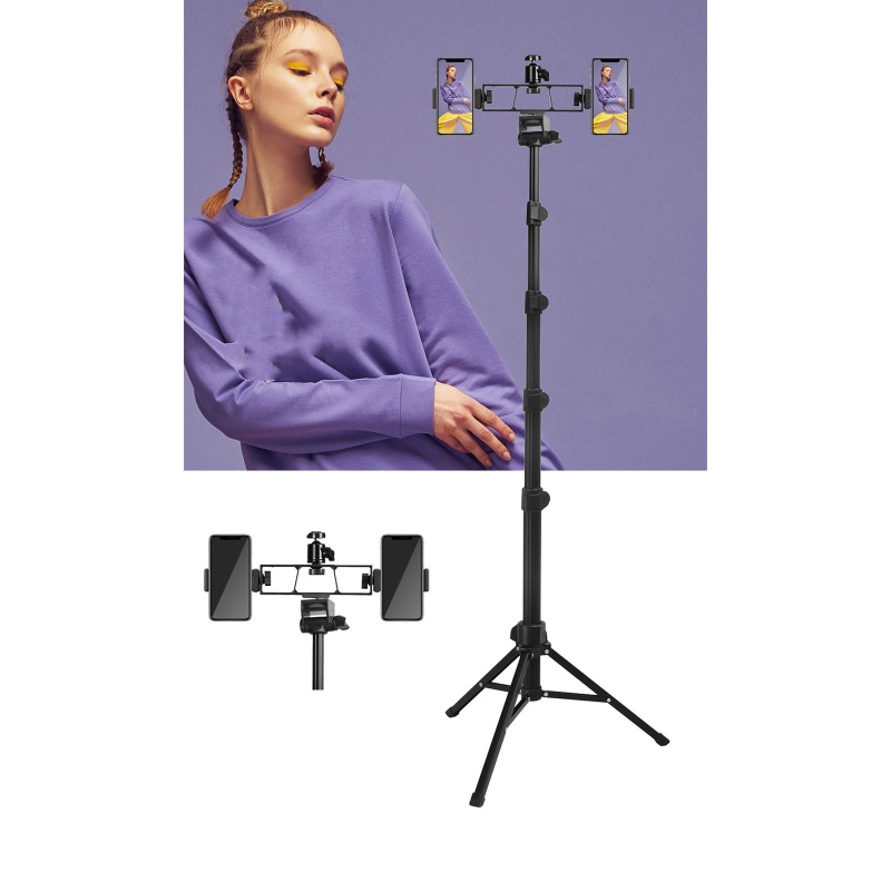 Giá Đỡ Ba Chân Mở Rộng Bằng Hợp Kim Nhôm Cho Điện Thoại Hỗ Trợ Quay Video Selfie