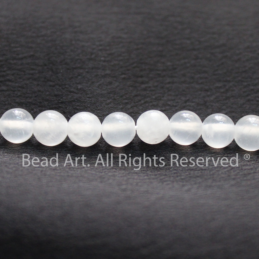 6MM Đá Selenite Loại A Màu Trắng, Hợp Mệnh Kim, Thuỷ, Đá Thanh Tẩy, Phối Vòng Tay Phong Thuỷ, Chuỗi Hạt S50