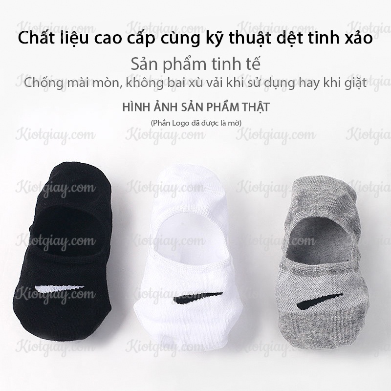 Tất lười nam nữ - Tất vớ Ni.ke, FILA, Champion thể thao dệt lưới thoáng khí, đệm silicone chống tuột gót