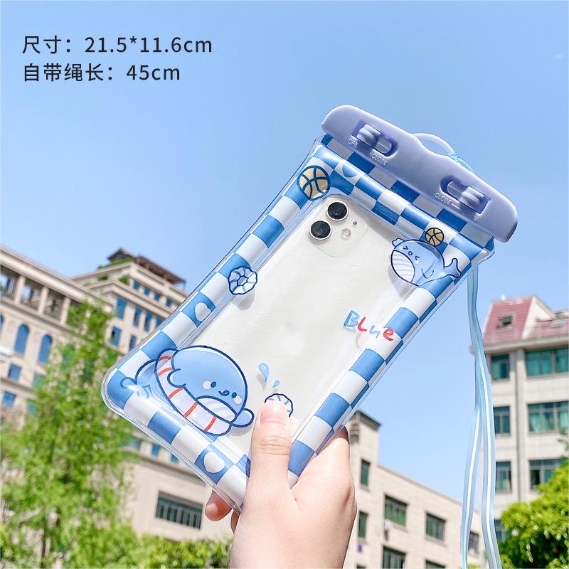 Túi chống nước điện thoại viền phao hoạt hình cute nổi trên mặt nước đi bơi, đi biển, đi mưa LOẠI 1