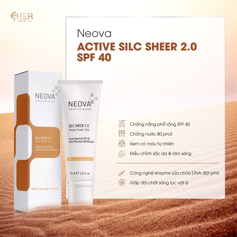KEM CHỐNG NẮNG NÂNG TONE NEOVA SPF 40 + SPF 50 DNA DAMAGE CONTROL SILC SHEER 2.0