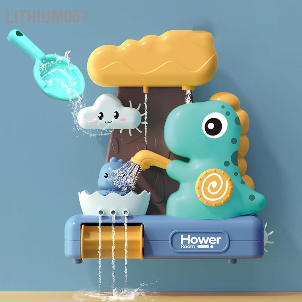 Lithium067 Đồ chơi tắm cho bé Phim hoạt hình Khủng long Dễ thương Mượt cạnh Mạnh mẽ Hút nước bồn