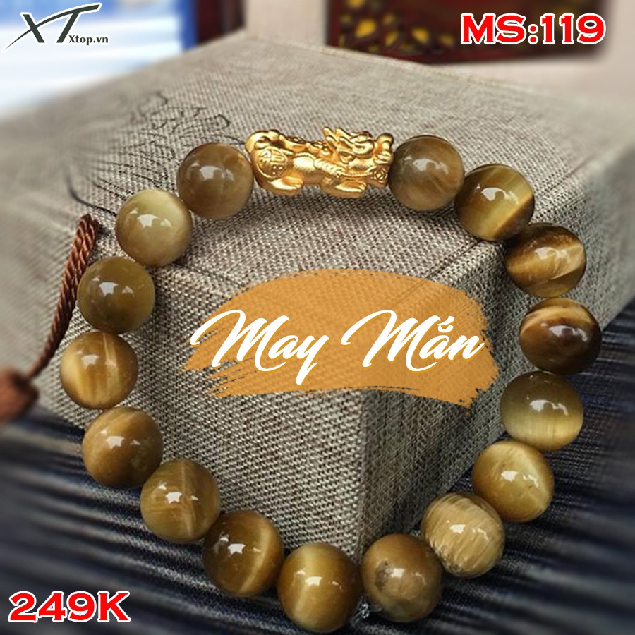 Vòng tay phong thủy MS119 hợp người mệnh Thổ, mệnh Kim, mệnh Mộc nam và nữ