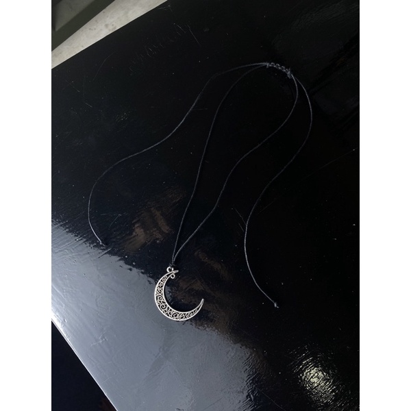 [107-112] Vòng cổ dây đen trơn mặt Boho có dây rút điều chỉnh độ dài