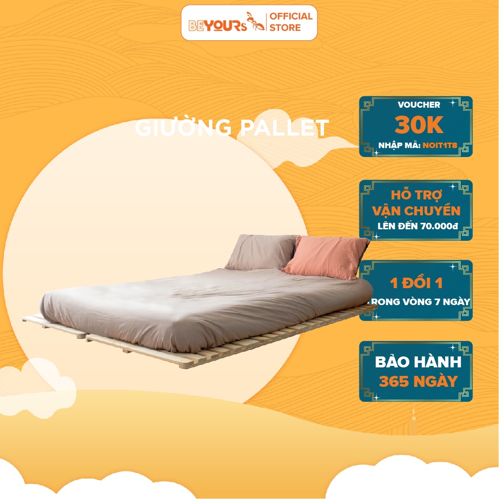 Giường Ngủ Pallet Gỗ Thông BEYOURs Skinny Gấp Xếp Gọn Thông Minh Kiểu Nội Thất Lắp Ráp