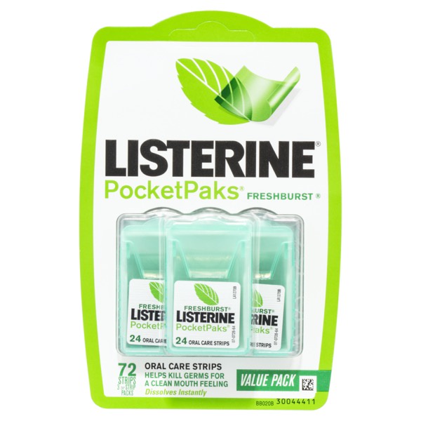 Miếng ngậm thơm miệng Listerine Pocketpaks Freshburst 72 miếng xanh lá