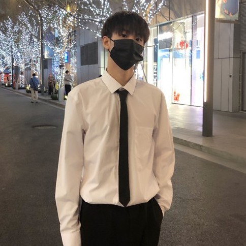 Áo Sơ Mi Màu Trắng, Form Rộng, Cổ Bẻ, Dài Tay Phong Cách Hàn Quốc KB025