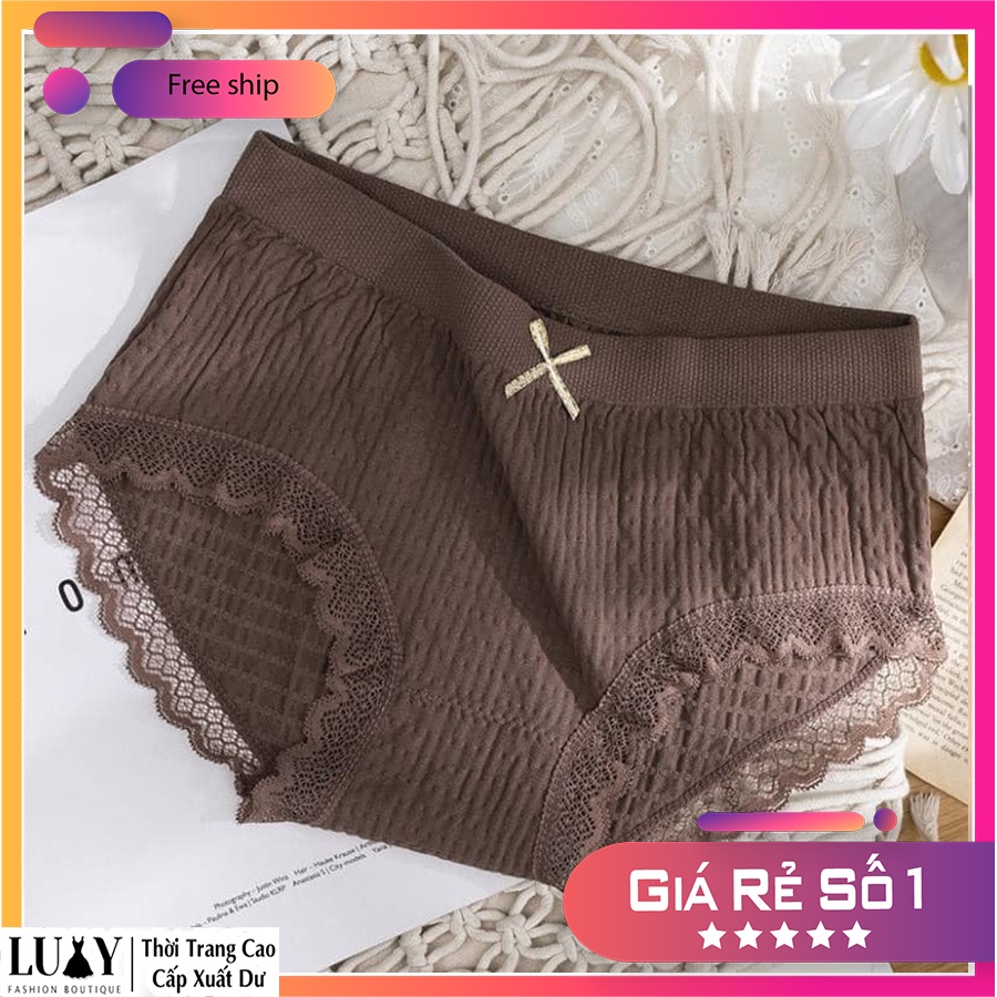 Quần lót nữ Cotton viền ren kháng khuẩn Luxy co giãn 8 chiều V1 | BigBuy360 - bigbuy360.vn