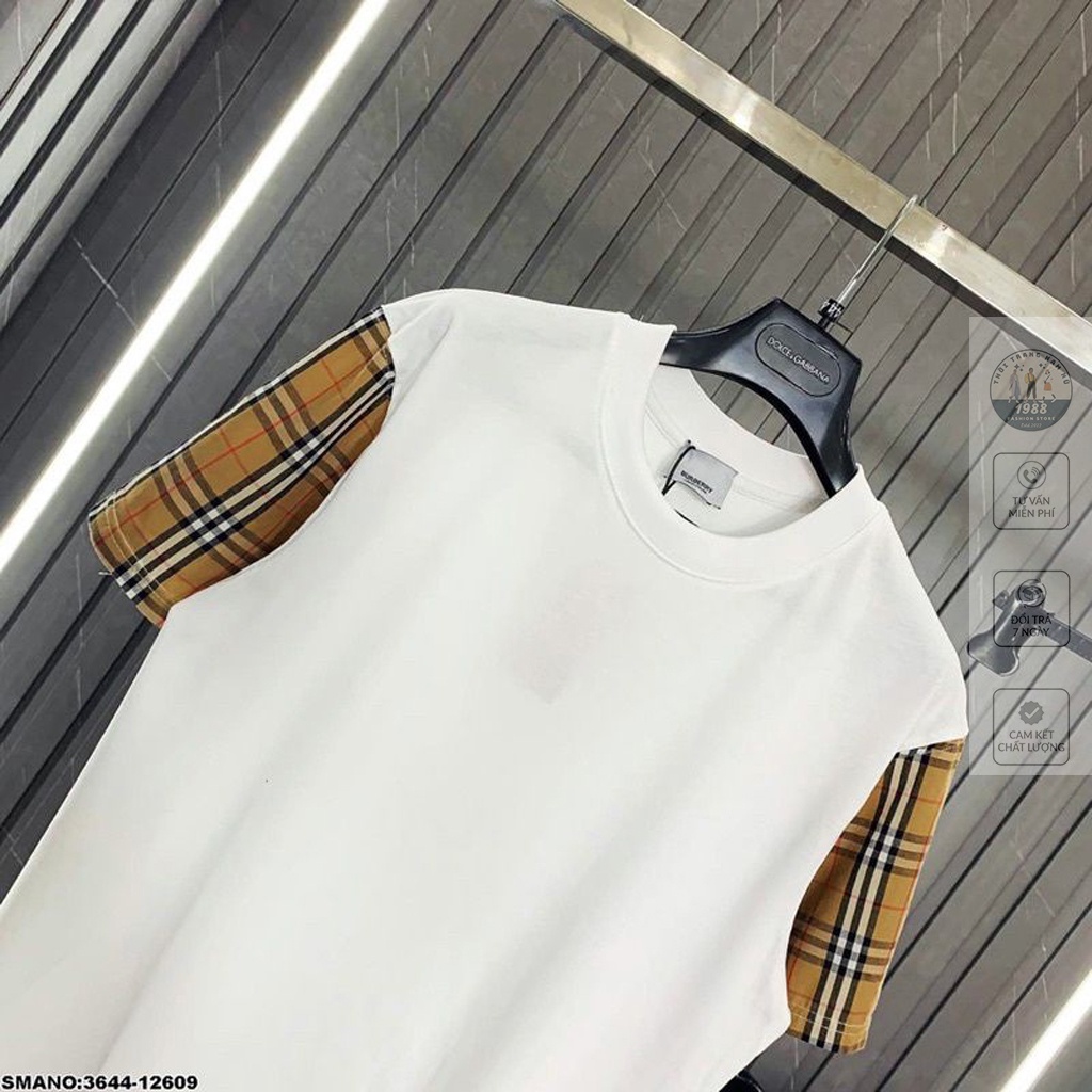 Áo thun BBR Tay Kẻ Vàng, Áo Phông Tay Lỡ Chất Cotton Cực Chất