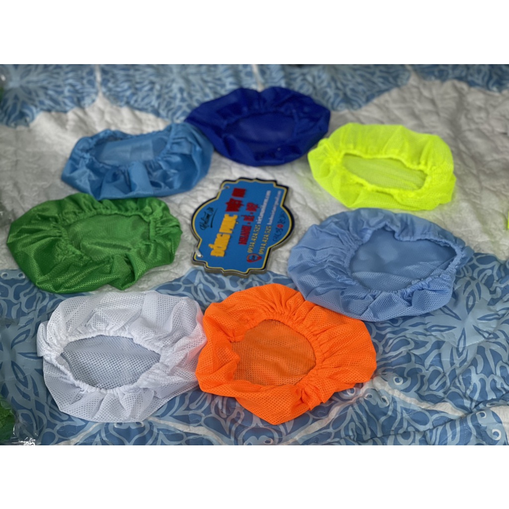 Nón vải lưới tròn trùm tóc công nhân thủy sản, thực phẩm - Mũ trùm tóc y tế, bảo hộ 7 màu.