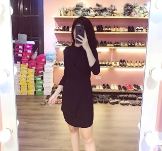 Vay sơ mi cổ tàu