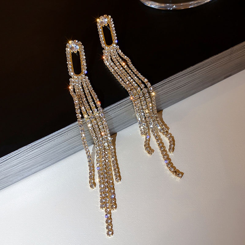 Đôi khuyên tai mạ bạc 925 đính đá thời trang sang trọng cho nữ