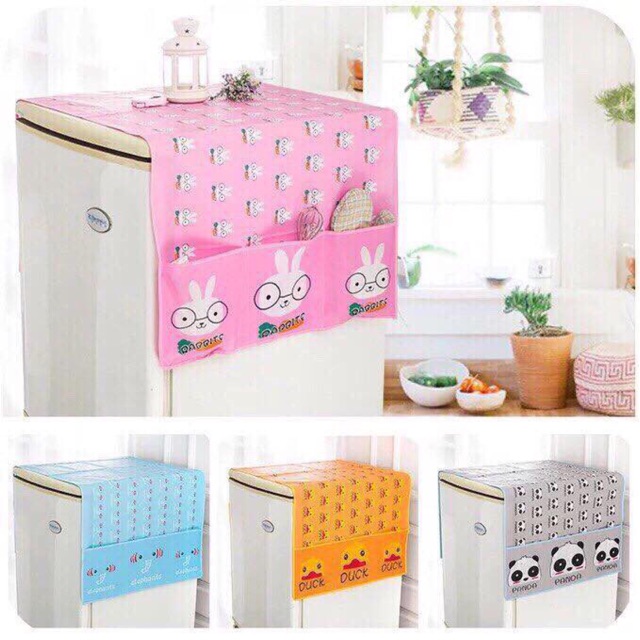 TẤM PHỦ TỦ LẠNH CHỐNG BÁM BỤI CÓ NGĂN ĐỂ ĐỒ