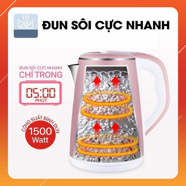 Ấm Đun Siêu Tốc JipLai Thái Lan 2.5L Lõi Inox 304 Cao Cấp