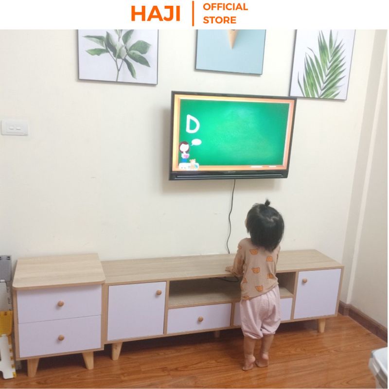 Tủ để đồ mini 2 tầng lưu trữ có ngăn kéo Tab đầu giường HAJI decor phòng ngủ hiện đại sang trọng phong cách Vinatge A174