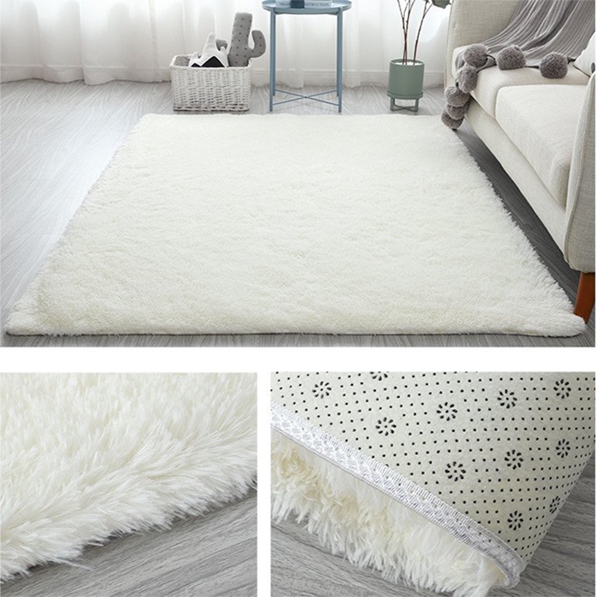 Thảm lông trải sàn lót sàn phòng khách trải giường phòng ngủ thảm lông loang chụp ảnh lông mềm 1m6x2m hàng đẹp