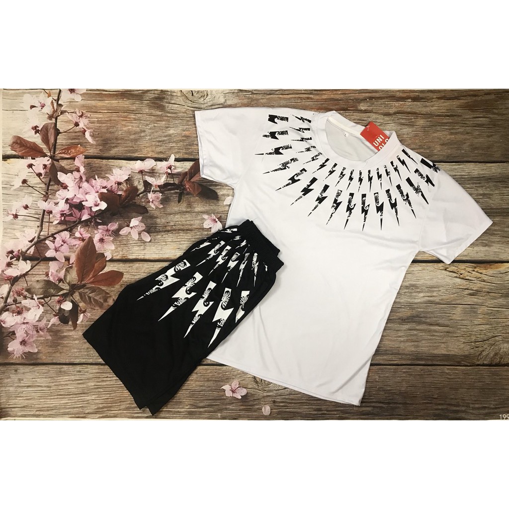 SET BỘ QUẦN ÁO THỂ THAO THUN LẠNH, SET BỘ ÁO NAM TAY LỠ chất liệu thun lạnh mền mịn In Tia Chớp - BN01 | BigBuy360 - bigbuy360.vn