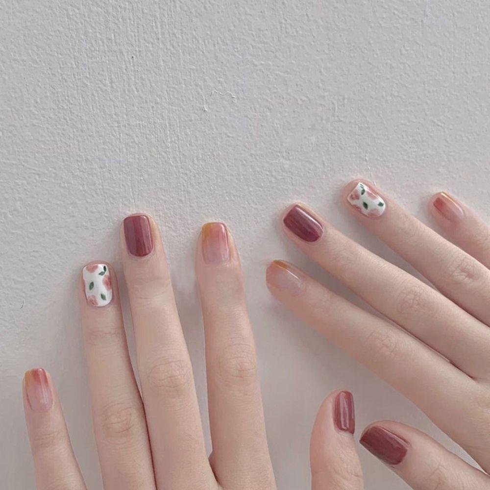 Bộ Móng Tay Giả Họa Tiết Trái Tim Ngọt Ngào Có Thể Tháo Rời