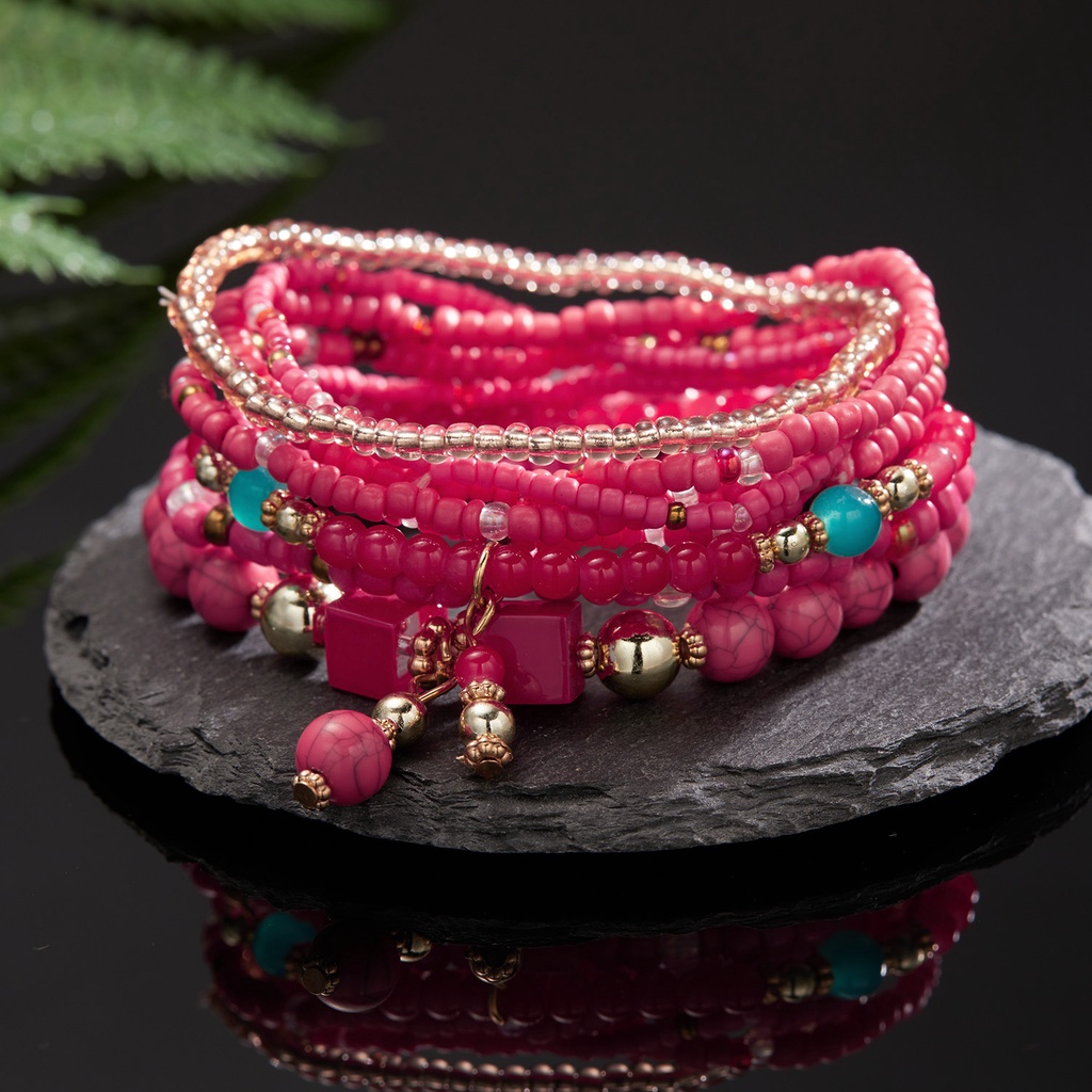 Set 8 vòng đeo tay RINHOO FRIENDSHIP chuỗi hạt phong cách boho thời trang cho nữ