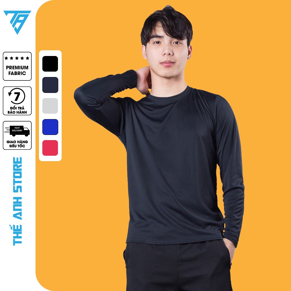 Áo thun nam dài tay cổ tròn - Áo giữ nhiệt nam (6 màu) thể thao, siêu mềm, siêu mịn TA.AGN.09