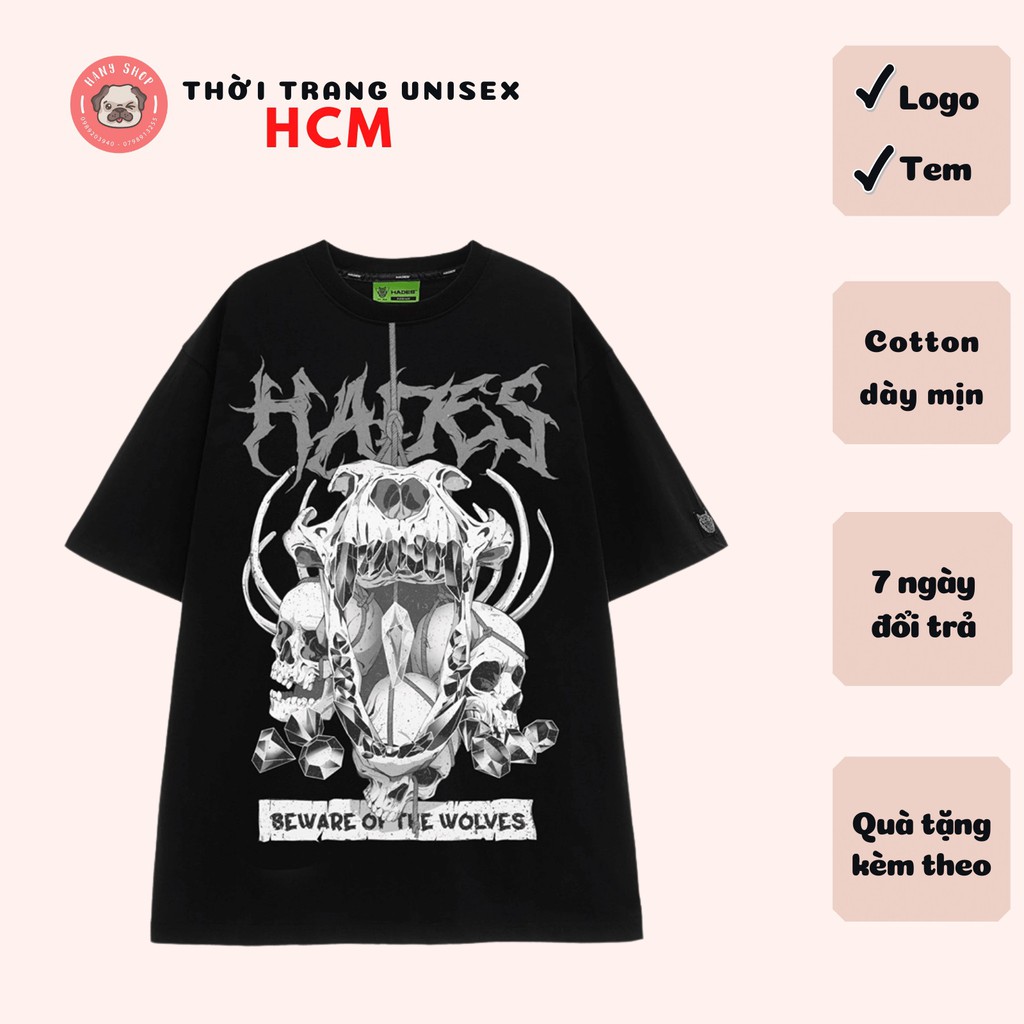 Áo thun Hades Skull Wolf Wash - Áo thun oversize nam nữ AL75