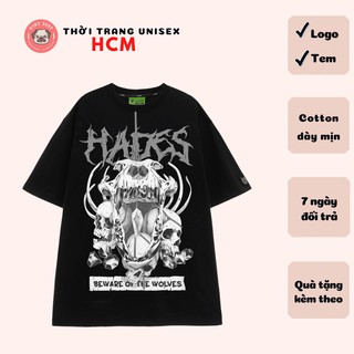 [Mã FATREND2812 giảm đến 30k đơn từ 99k] Áo thun Hades Skull Wolf Wash - Áo thun oversize nam nữ AL75