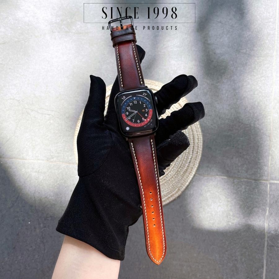 Dây Đồng Hồ Da Bò Nam 19mm 20mm 21mm 22mm 24mm, Da Thật, Handmade, Chống Nước, Chính Hãng, Màu Chuyển Sắc, BH 12 Tháng