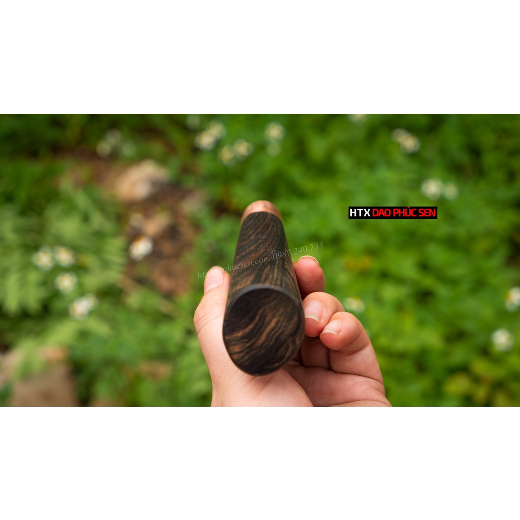 Cán dao bếp gỗ mun khâu đồng đỏ - M1DD