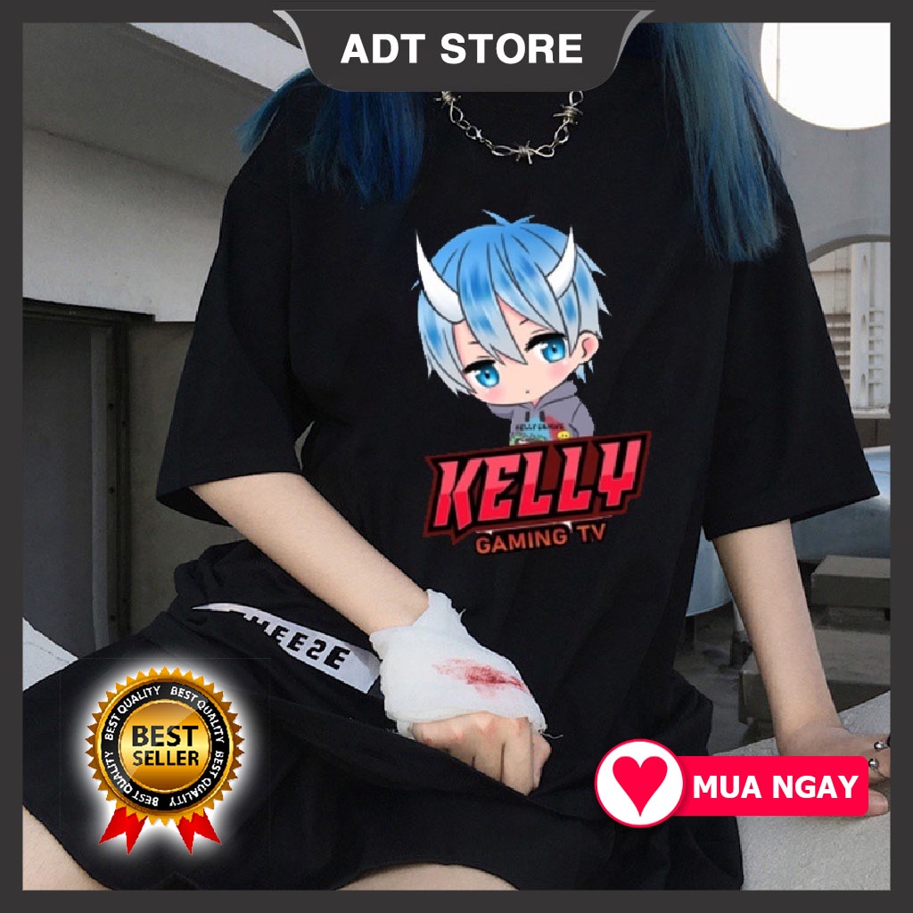 Áo thun in hình Kelly Gaming - Hùng Akira 1 Triệu Subscriber  - Dũng Ct trực tiếp game độc đẹp giá rẻ