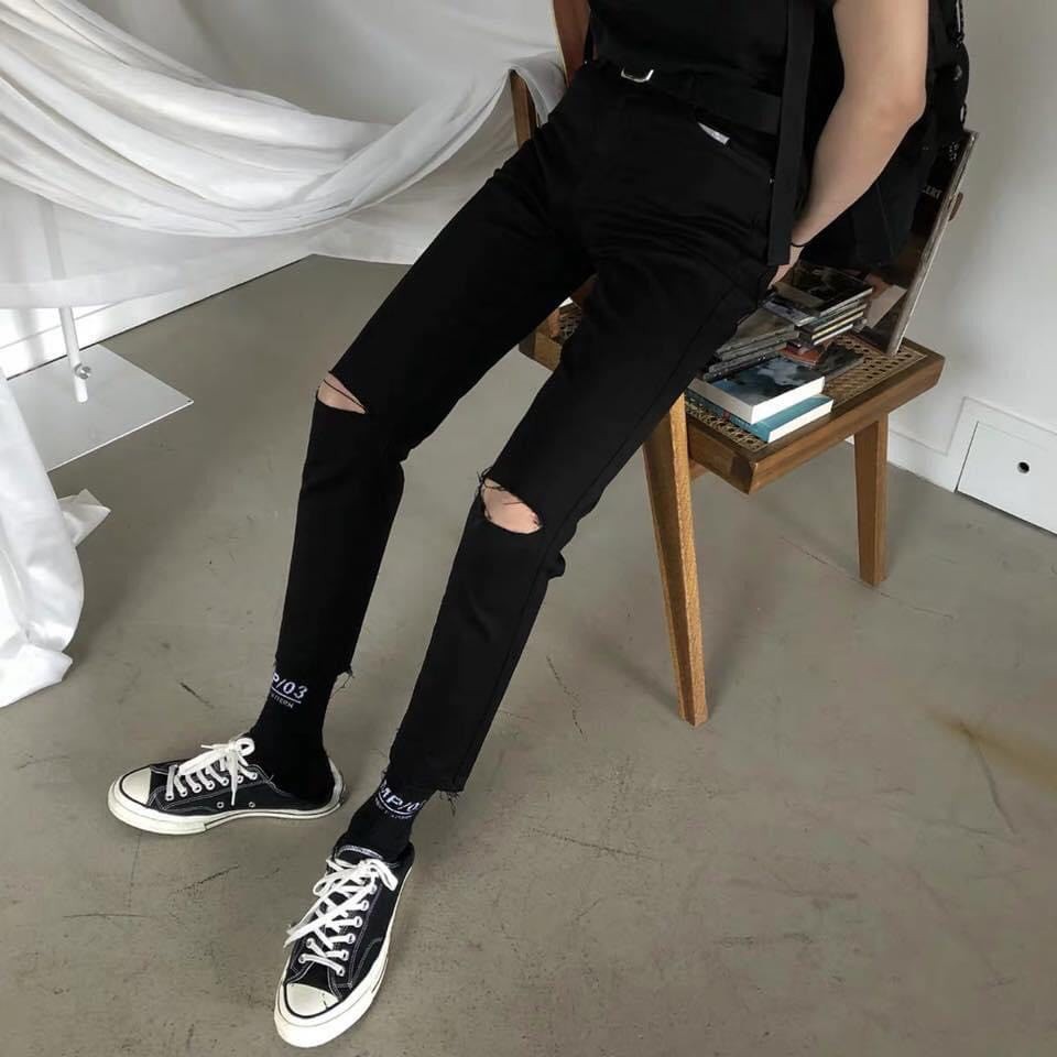 Quần jean baggy nam unisex Hàn Quốc quần jeans dáng suông dành cho nam nữ Kunshop