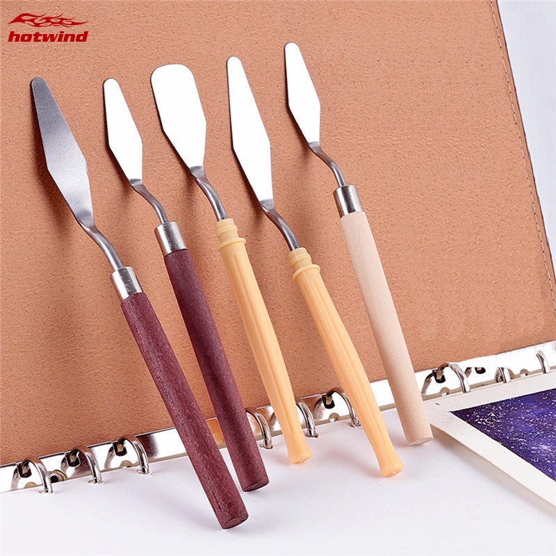 Hw Set 7 Dụng Cụ Trộn Màu Vẽ Tranh Sơn Dầu Bằng Thép Không Gỉ