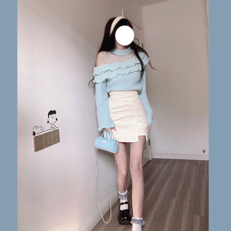 Áo Len Cao Cấp Phối Bèo Nhún Thiết Kế Mới Thời Trang Dành Cho Mùa Xuân