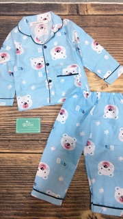 Bộ pijama chất thô lụa dài tay