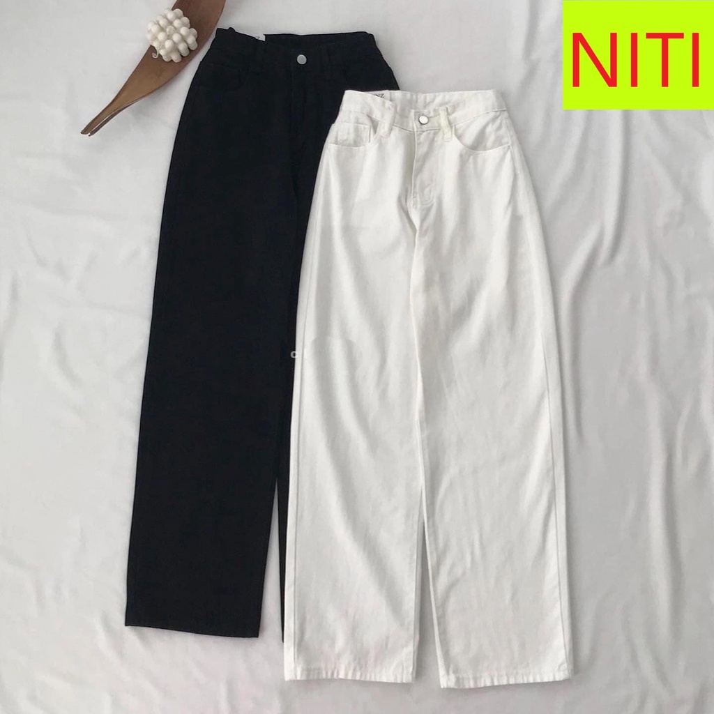 [ ĐỦ KIỂU ] QUẦN JEANS ỐNG RỘNG NỮ LƯNG CAO MÀU TRẮNG, ĐEN, ĐỦ KIỂU RÁCH CAO CẤP NITIQC CHẤT VẢI DÀY DẶN