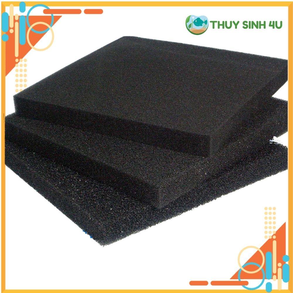 Bông lọc mút đen bể cá mịn 50x50x4cm siêu bền