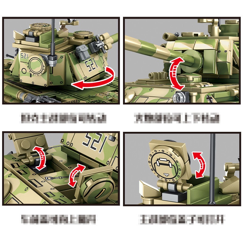 Bộ lắp ráp SY 0108 xe tank leopard xe quân sự WWII