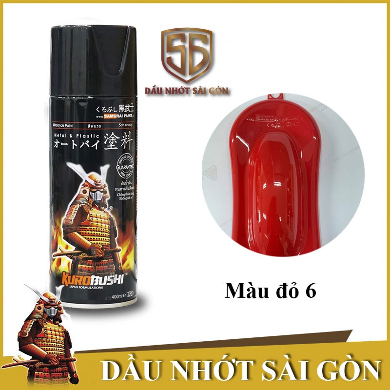 Sơn xịt Samurai màu Đỏ - 6 (400 ml)