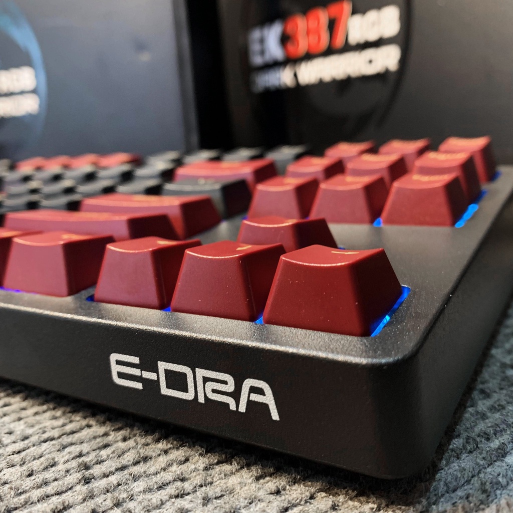 Bàn phím cơ chơi game có dây E-DRA EK387 RGB Dark Warrior - Bản 2022 - Led RGB - E-Dra Switch - Cáp TypeC