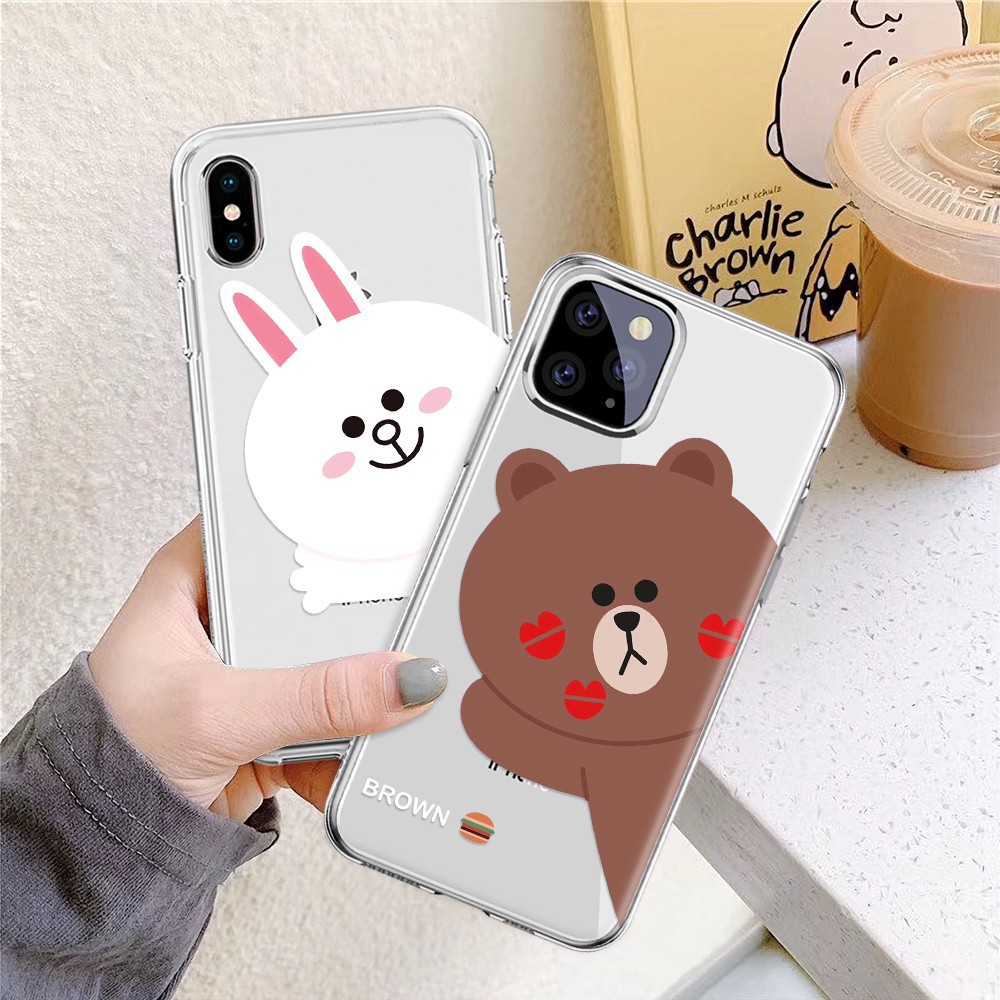 🌟2️⃣0️⃣2️⃣1️⃣🌟 Ốp điện thoại silicon in hình gấu thỏ brown cony đáng yêu cho iphone 7 plus 8/6 11 pro xr xs max - A368