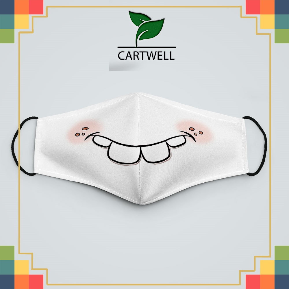 Khẩu trang vải 3d DRAWN_1186 CARTWELL chất liệu vải mềm 2 lớp chống nắng phòng dịch bệnh lọc không khí
