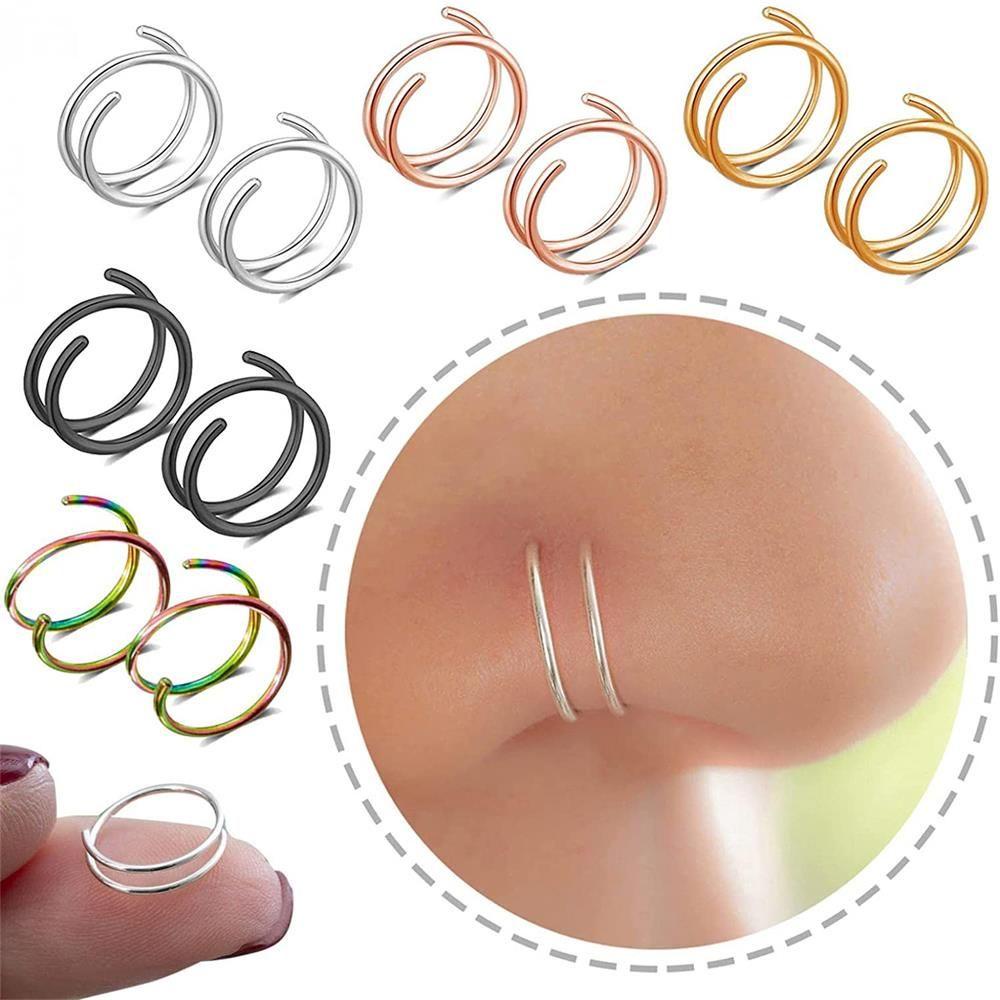 Khuyên Mũi Tròn Đôi Hiệu Kat1|Khuyên Tai Thời Trang Nhiều Màu Sắc Cho Nam Và Nữ