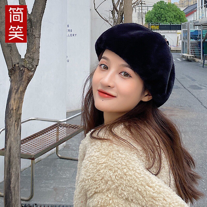 [201] Mũ beret lông sẵn 7 màu