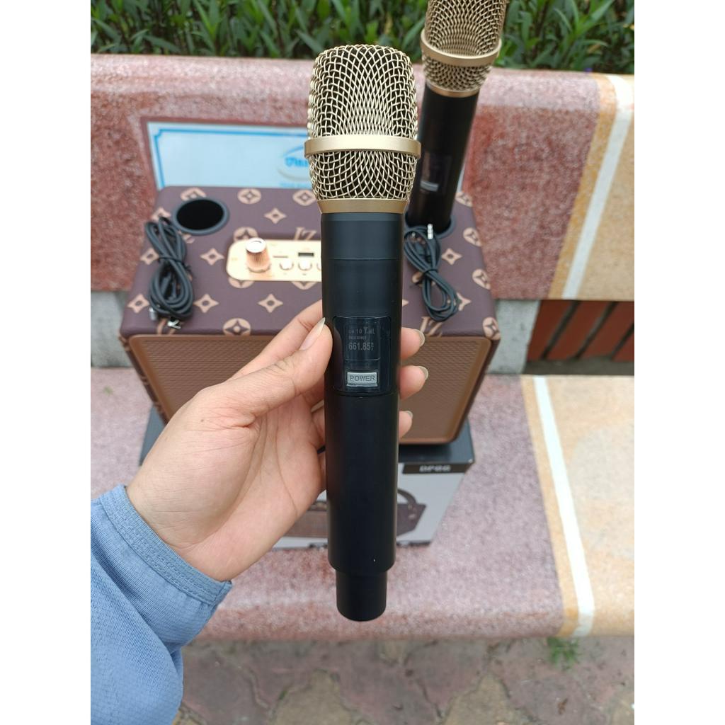 Loa Bluetooth DOMUS DP86  Kèm 2 Micro, Bass Mạnh, Âm Thanh Rõ, Full Box, Loa Hát Kèm Mic Bluetooth 5.2