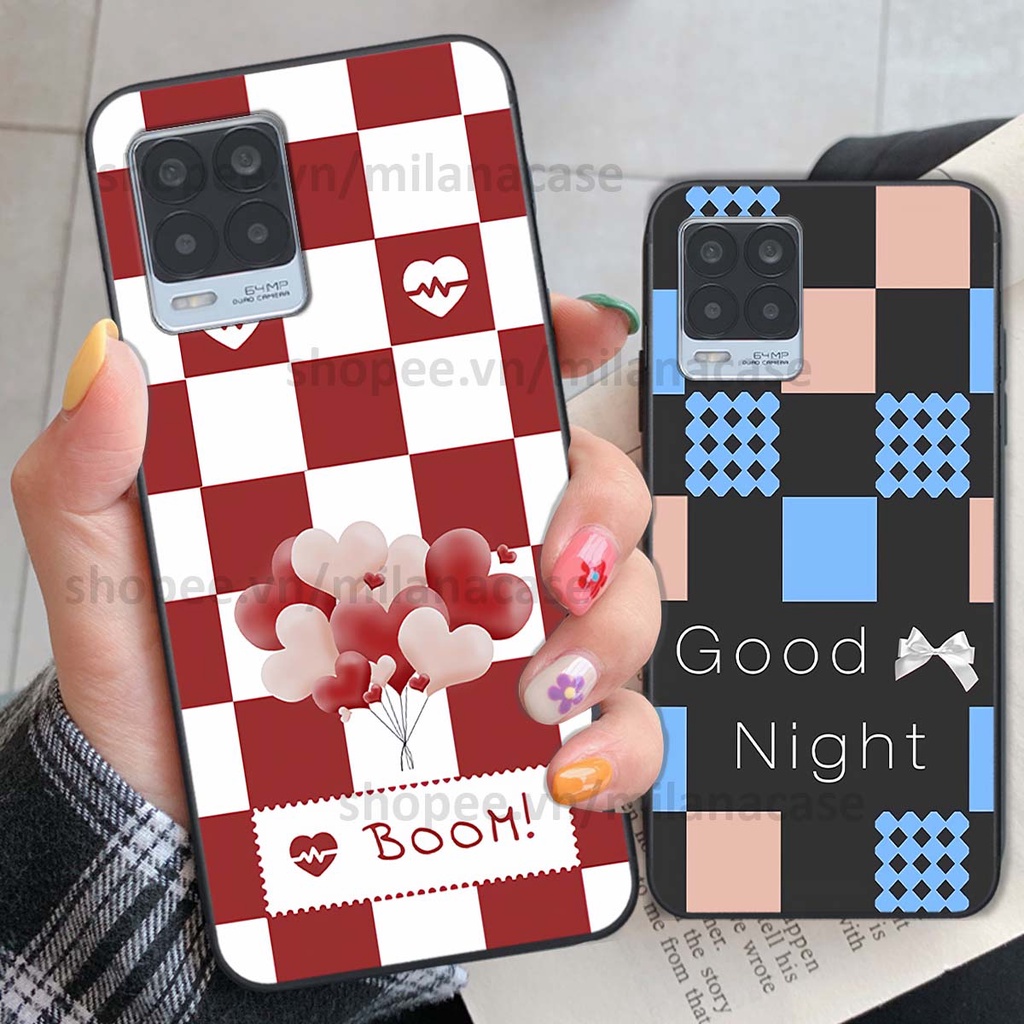 Ốp Realme 8 caro họa tiết nhiều màu sắc siêu đẹp thời trang cá tính